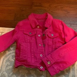 Bright pink jean jacket